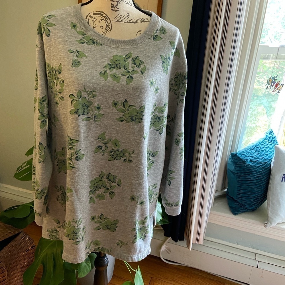 All American Comfort Floral Jacquard Sweatshirt size 2X